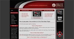 Desktop Screenshot of firsttimepokerplayer.com